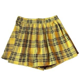 Yellow & Black Plaid Women's Skort (Shorts-Skirt) Stretch Women’s size Large